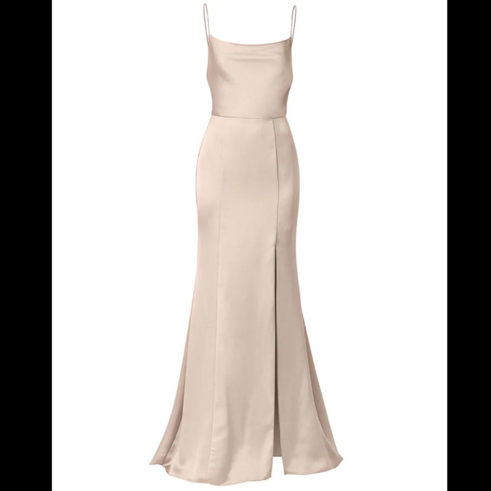 Amsale Chloe Champagne Bridesmaid Dress